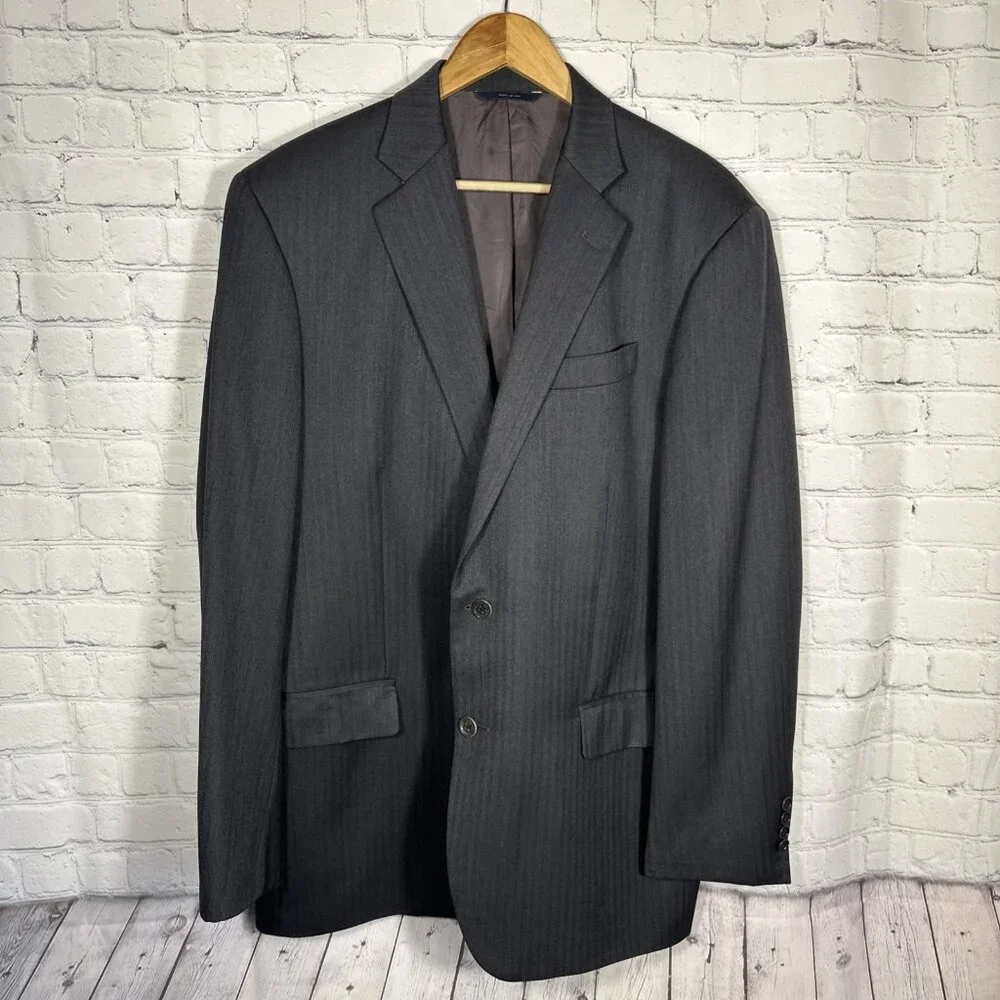 Brooks Brothers Blazer Mens 43L Saxxon Wool Madison 1818 Suit Jacket Sport FLAWS